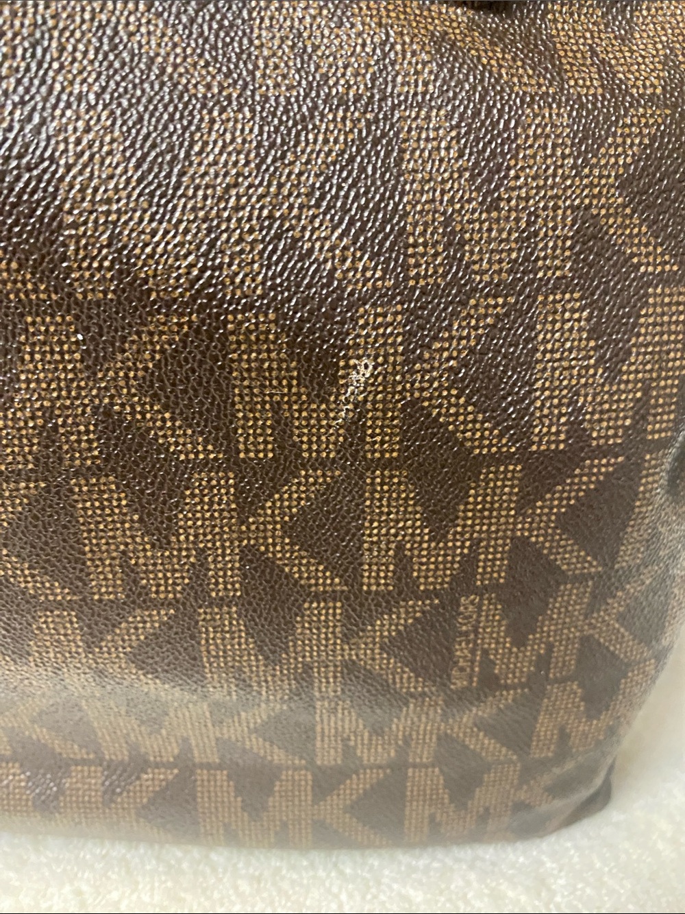 Michael Kors Brown and Tan MK Logo Tote - Picture 2 of 10